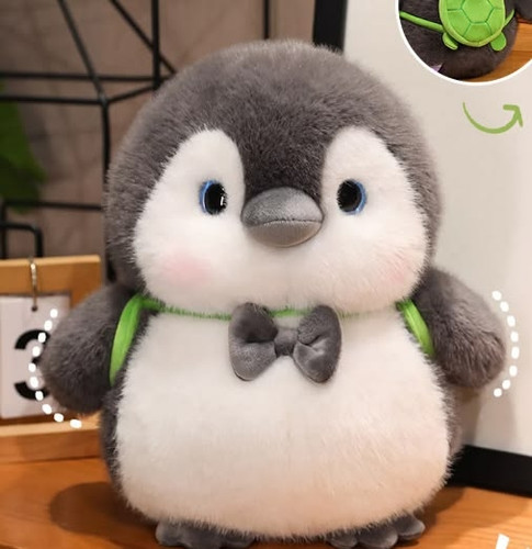عروسک پنگوئن با کوله لاکپشتی 🐧🎒🐢