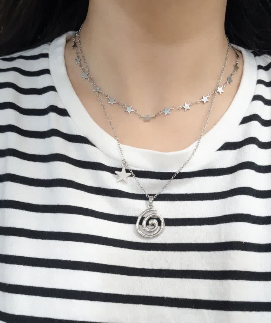 گردنبند دو لاین اسپیرال و ستاره 🌀 💫