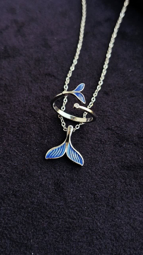 ست انگشتر و گردنبند وال آبی 🐋🐳