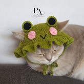 کلاه بافتنی قورباغه مخصوص گربه ها🐱🐸🐈