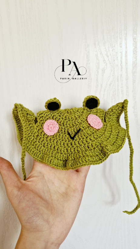 کلاه بافتنی قورباغه مخصوص گربه ها🐱🐸🐈